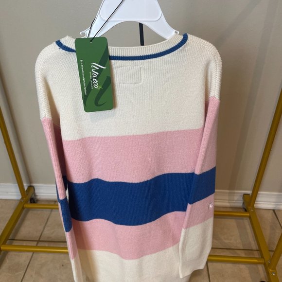 GUESS MULTI COLOR STRIPE SWEATER DRESS 6X/7 - Picture 6 of 10